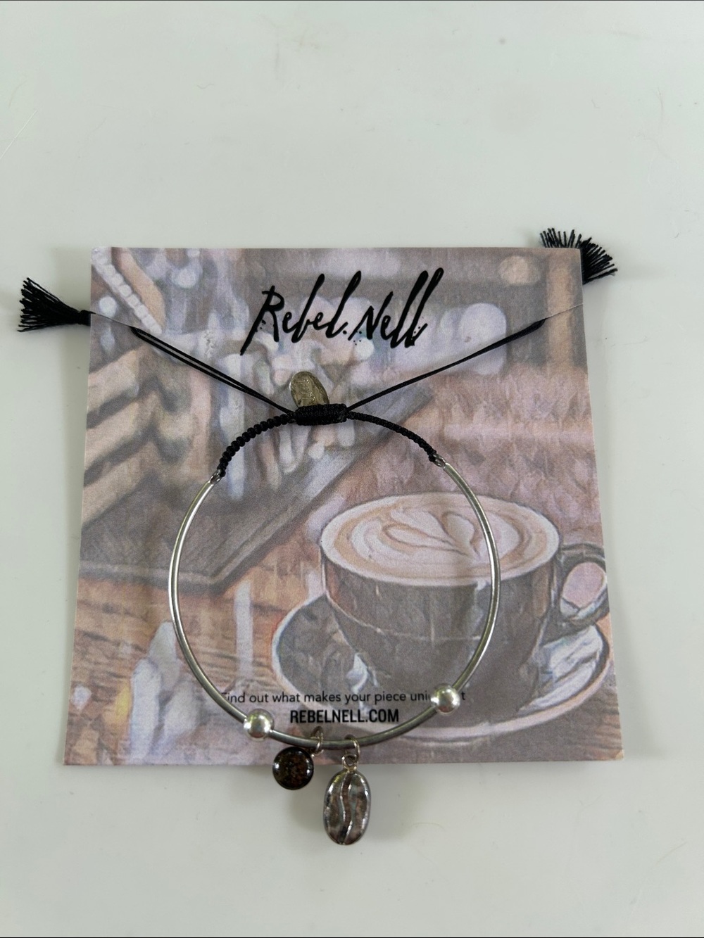 Rebel Nell x The Congregation Detroit Coffee Bean Sterling Silver Bracelet NWT